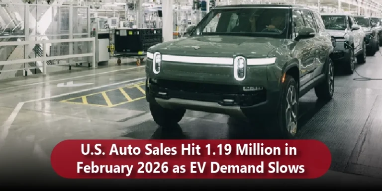 U.S. Auto Sales Hit 1.19 Million in February 2026 as EV Demand Slows